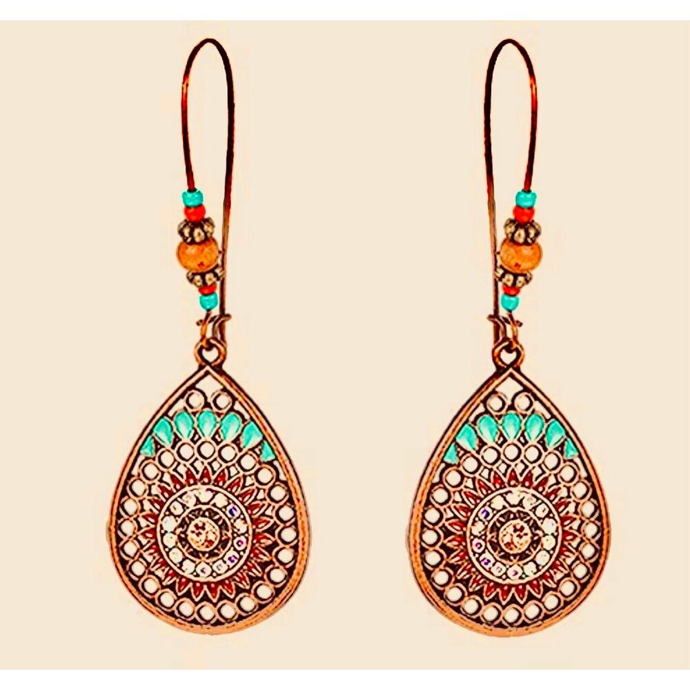 Beaded Boho Drop Earrings